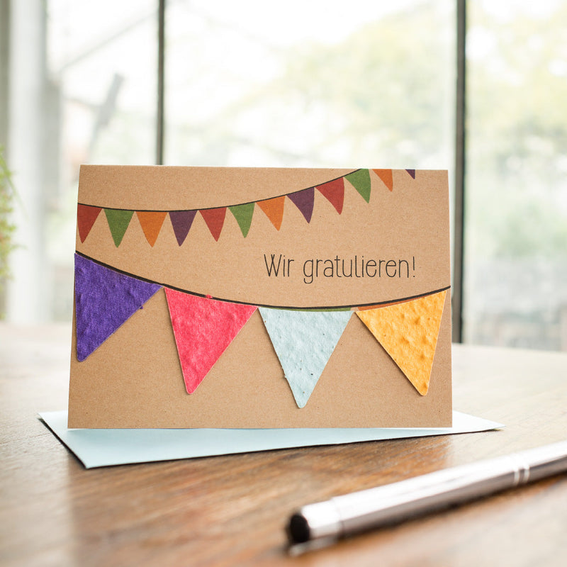 Greeting card "Congratulations" - Pennant garland by Die Stadtgärtner — Die Stadtgärtner