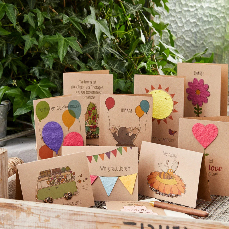 10 growing greeting cards per set - wildflower seeds with envelopes — Die Stadtgärtner