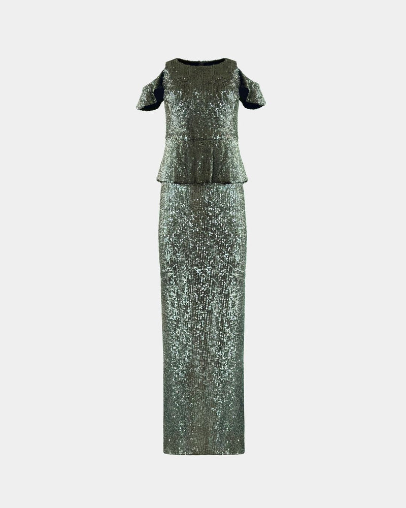 Sequin Peplum Dress – Long | Aline CELI — Aline CELI
