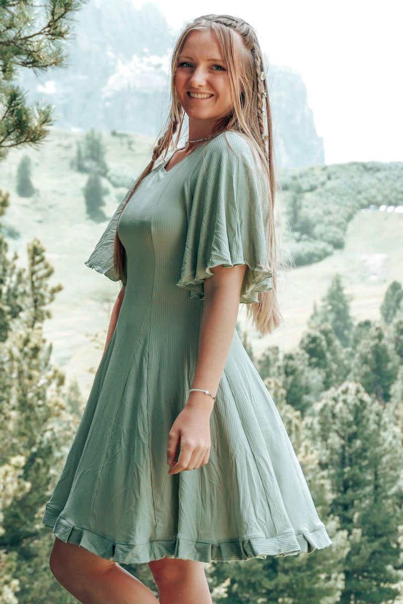 FARRAH Wide Leg Pants Deep Green – High Waist, Lyocell & Elastane — Vivien Joy