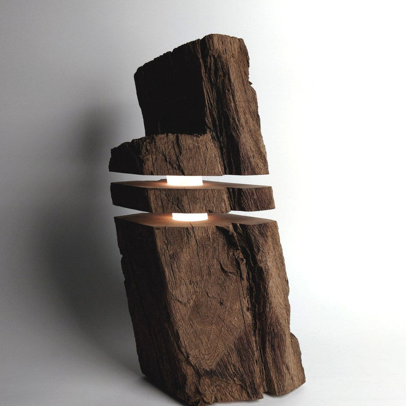 Torn 9 Designer Floor Lamp – Handcrafted Timber — Handworkz