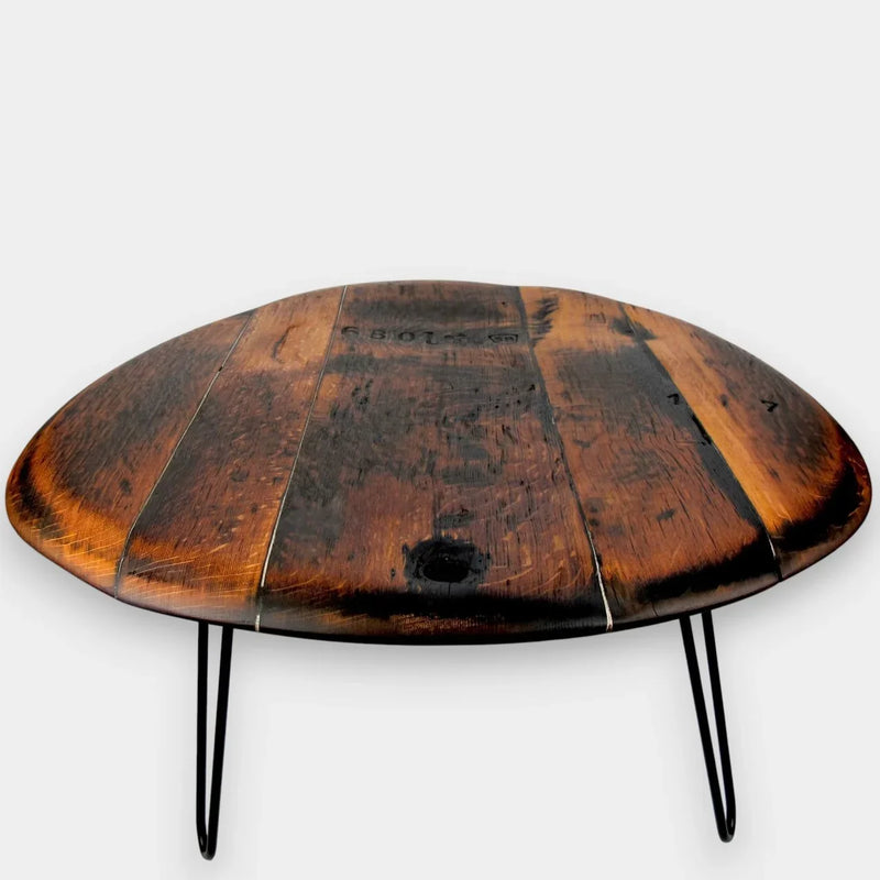 Coffee Table from Old Wine Barrel Lid Ø80cm "680L" - Handmade — Handworkz