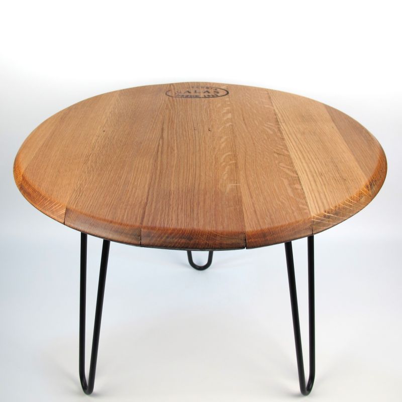Couchtisch aus Weinfassdeckel Toneleria Salas Ø55cm – Handgefertigt, Eichenholz — Handworkz