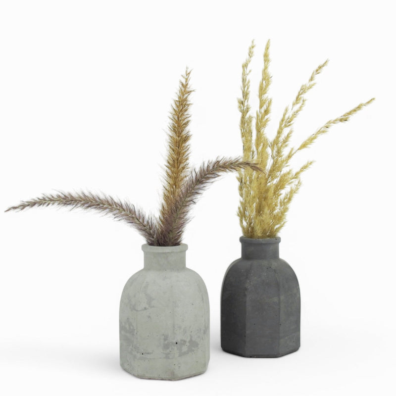Biro Vase Beton achteckig Anthrazit Grau wasserdicht — Handworkz