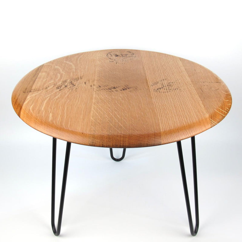 Couchtisch Rocaro Wine & Barrels Weinfassdeckel Ø53cm Handgefertigt Eichenholz — Handworkz