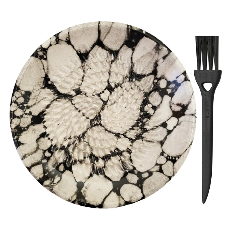 AMRAMI® Ceramic Grater Plate with Brush | Handmade | Garlic & Ginger — ANCKERAMIC