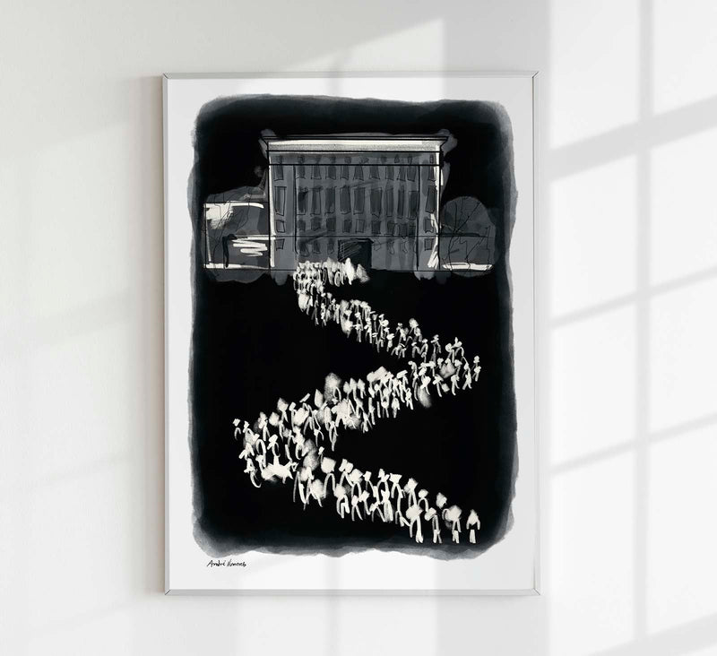 Berghain Queue Art Print by André Humeres – Poster — Patroa Studio