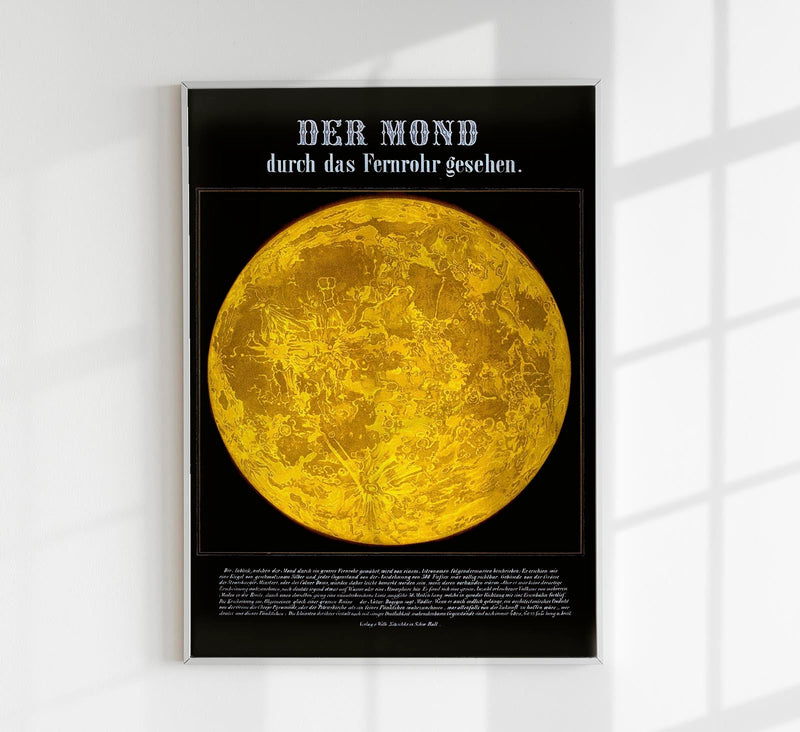Moon Through Telescope Astronomical Poster — Patroa Studio