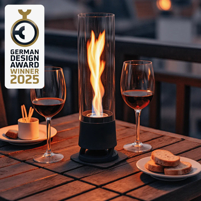 LUCEO Design Table Fire with Rotating Flame and 2500 W Heat Output — Manubeton