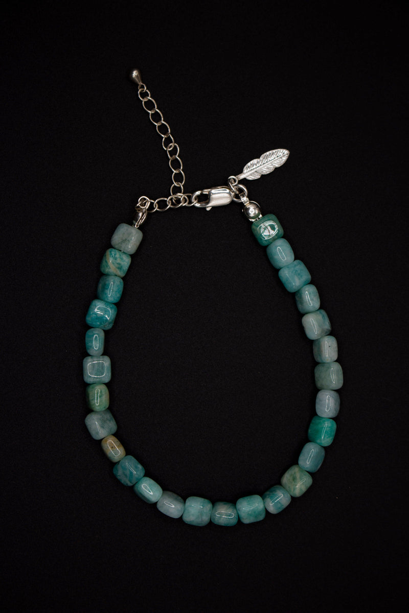 Amalia Pearl Bracelet – Handmade | 14k Gold & 925 Silver | Amazonite — Soorbeet