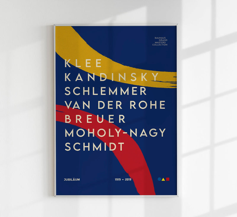 Bauhaus Grand Master Collection in Blue Poster – Fine Art Paper or Canvas, UV Archival — Patroa Studio