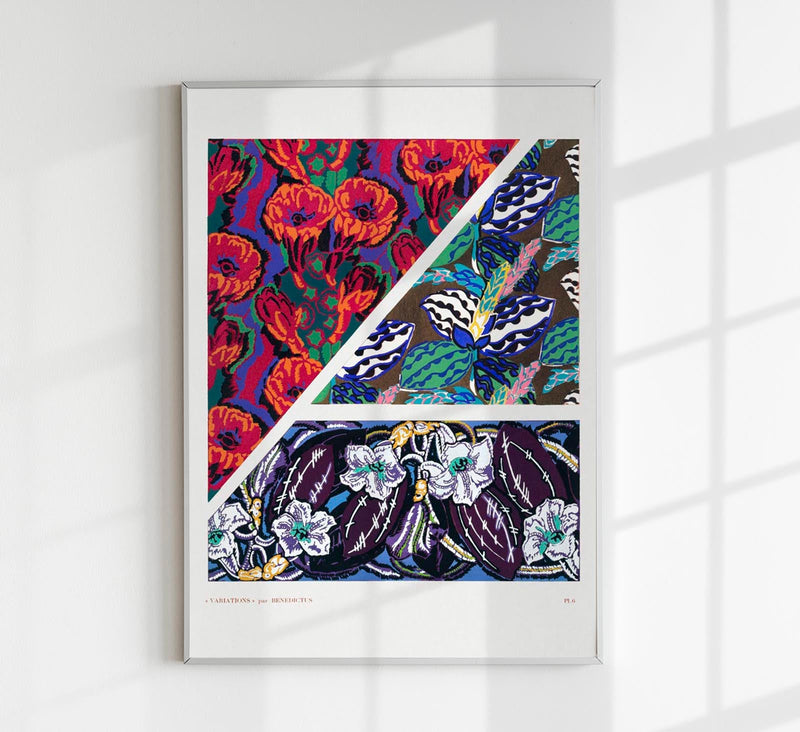 Vintage geometric floral motifs n. 6 by Édouard Bénédictus – Kunstdruck — Patroa Studio