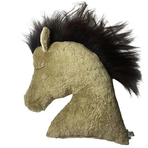 Organic Cuddly Pillow Horse Head – Handmade from Organic Cotton & Virgin Wool — Pat & Patty
