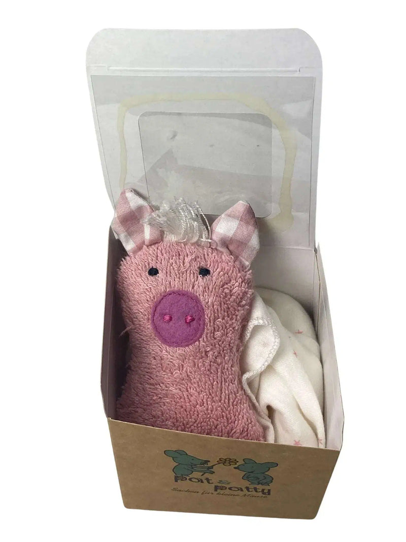 Bio Schmusetuch Schwein – handgefertigt, personalisierbar — Pat & Patty