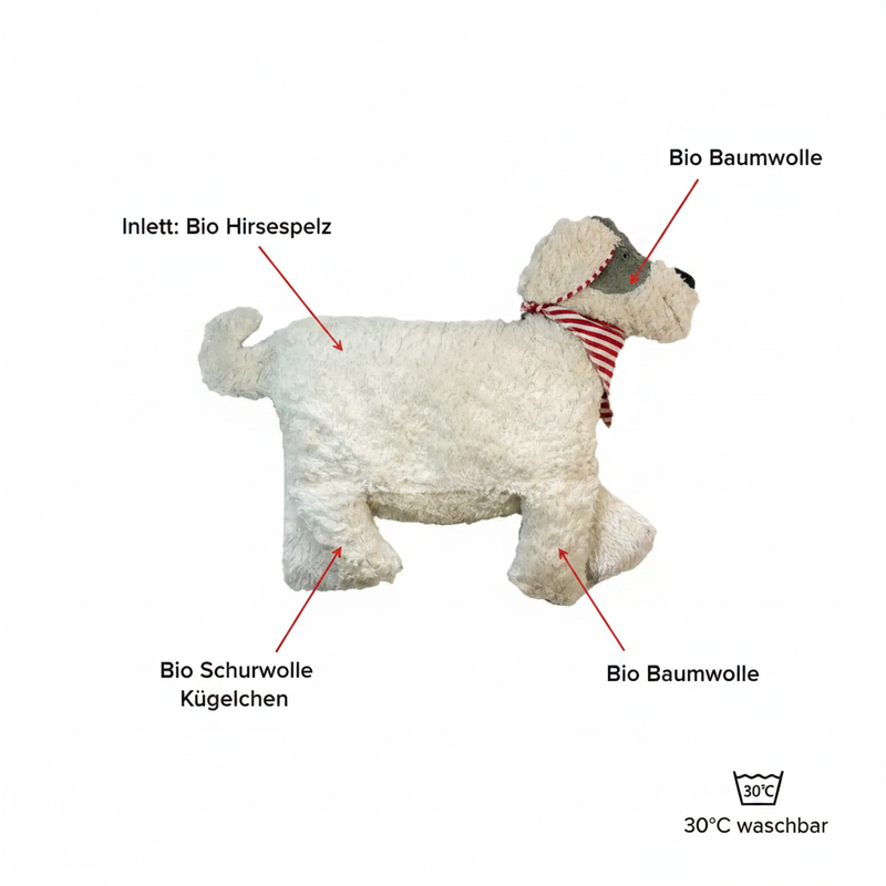 Bio Kuschelkissen Hund – GOTS Plüsch Gewichtet Therapeutisch — Pat & Patty
