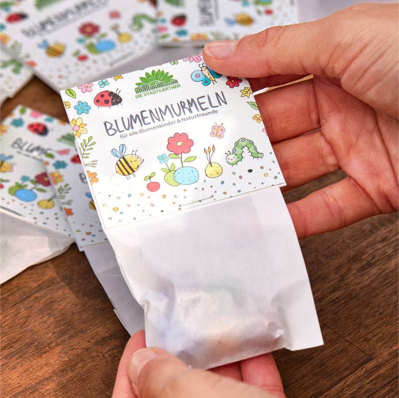 10x5 flower marbles in a bag – handmade — Die Stadtgärtner