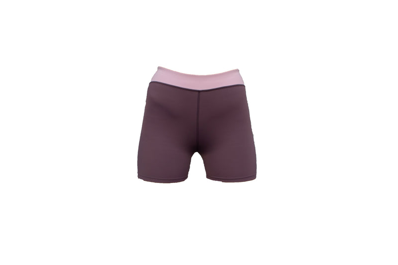 Oban Shorts – Purple Gray/Rose | ECONYL® | High-Rise — BODY Guard Activewear