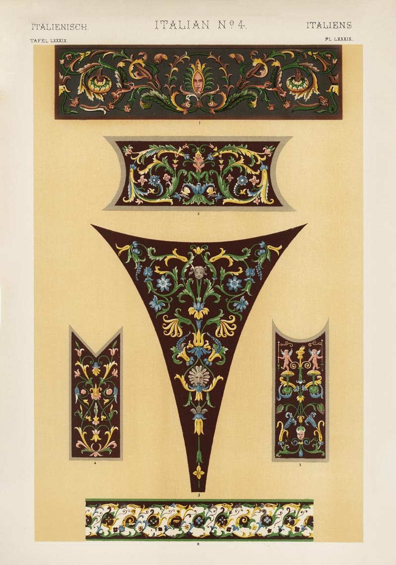 Italian Nr 4 by Owen Jones – Kunstdruck Poster Mosaik-Ornamentik — Patroa Studio