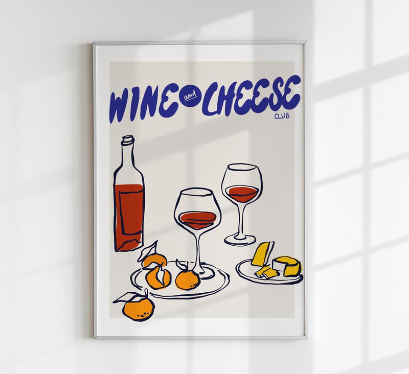 Wine and Cheese Club Art Poster – Fine Art Print Patroa Studio — Patroa Studio