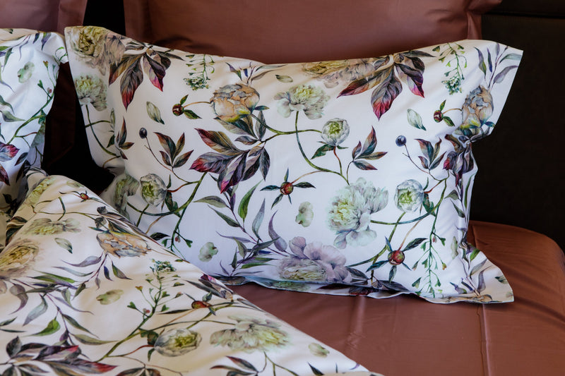 Bettwäsche Set Clay Peony – 100% mercerisierte Baumwolle, Satin 300 TC, bügelleicht — von der Thannen Luxury Bedding