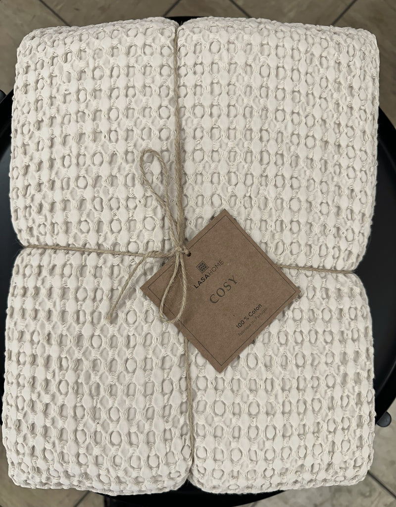 Waffeldecke Cozy – 100 % Baumwolle, weiche Waffelstruktur, Made in Portugal — von der Thannen Luxury Bedding