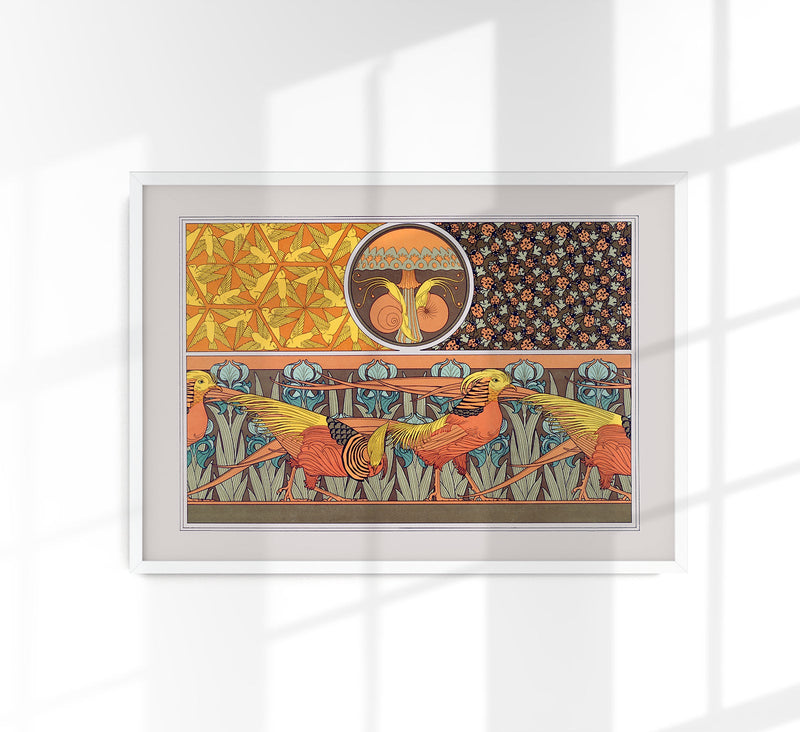 Snails and Birds Poster – Vintage Französische Illustration von Maurice Pillard — Patroa Studio