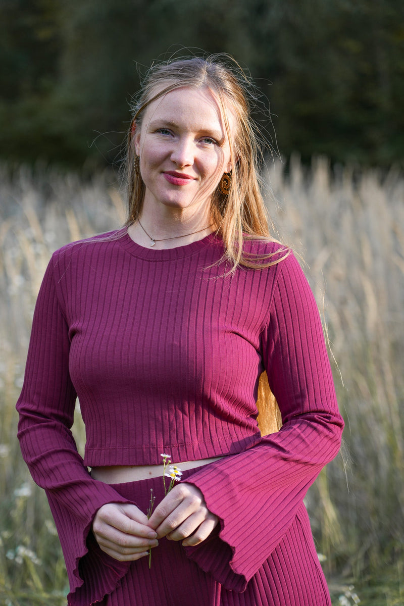 Lya Crop Pullover Fuchsia – Organic Cotton | Modern & Feminine | Ethically Made — Vivien Joy