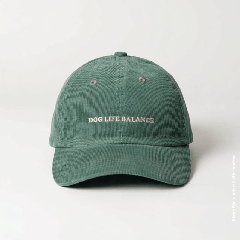 arrel Dog Life Balance Premium Cord Dad Cap grün & creme — arrel - responsible apparel