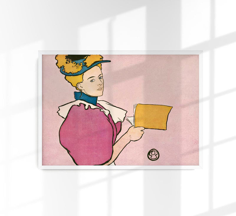 Woman holding book by Edward Penfield – Poster — Patroa Studio