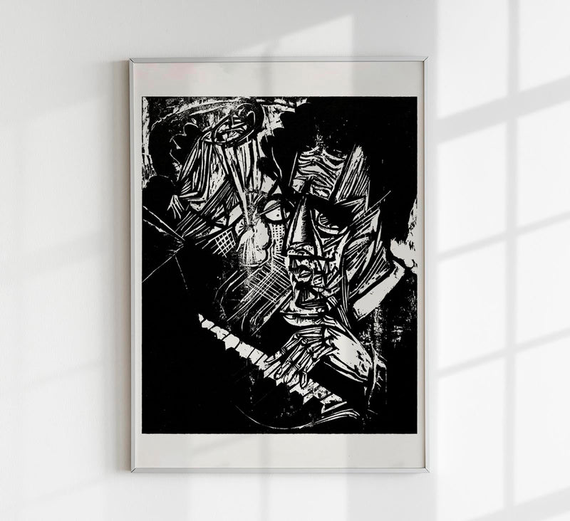 Composer Klemperer – Expressionistischer Holzschnitt Fine Art Print Kirchner — Patroa Studio
