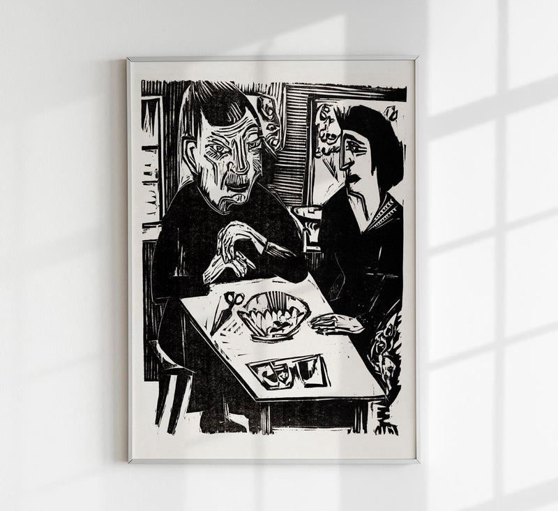 Old and Young Woman by Ernst Kirchner – Expressionist Art Poster — Patroa Studio