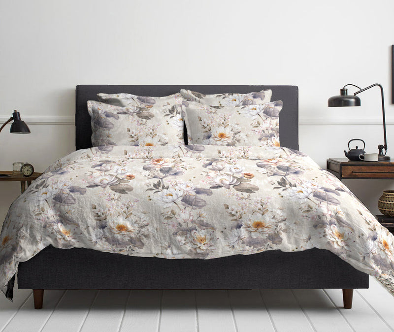 Bettwäsche-Set Wasserlilien – 100% mercerisierte Baumwolle, Premium Satin 300 TC, bügelleicht — von der Thannen Luxury Bedding