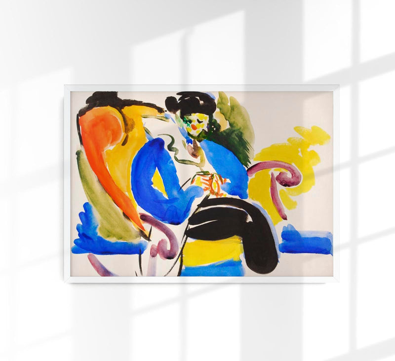 Calligraphic Woman on Chair by Henry Lyman – Art Print Poster — Patroa Studio