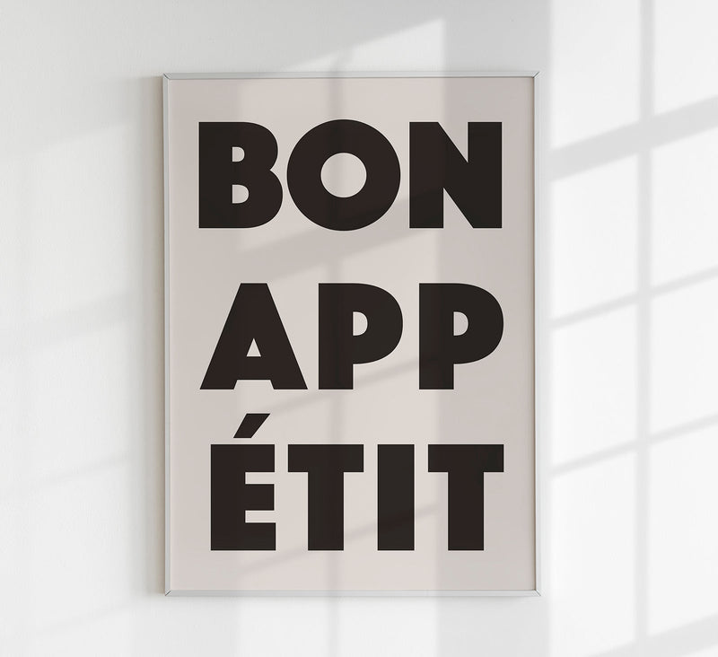 Bon Appétit Art Print – Typografie Kunstdruck | Küchenkunst — Patroa Studio