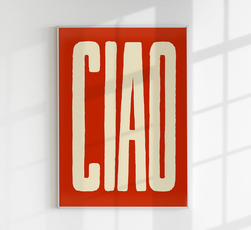 Ciao Red Art Print – Typography Fine Art Canvas Patroa Studio — Patroa Studio