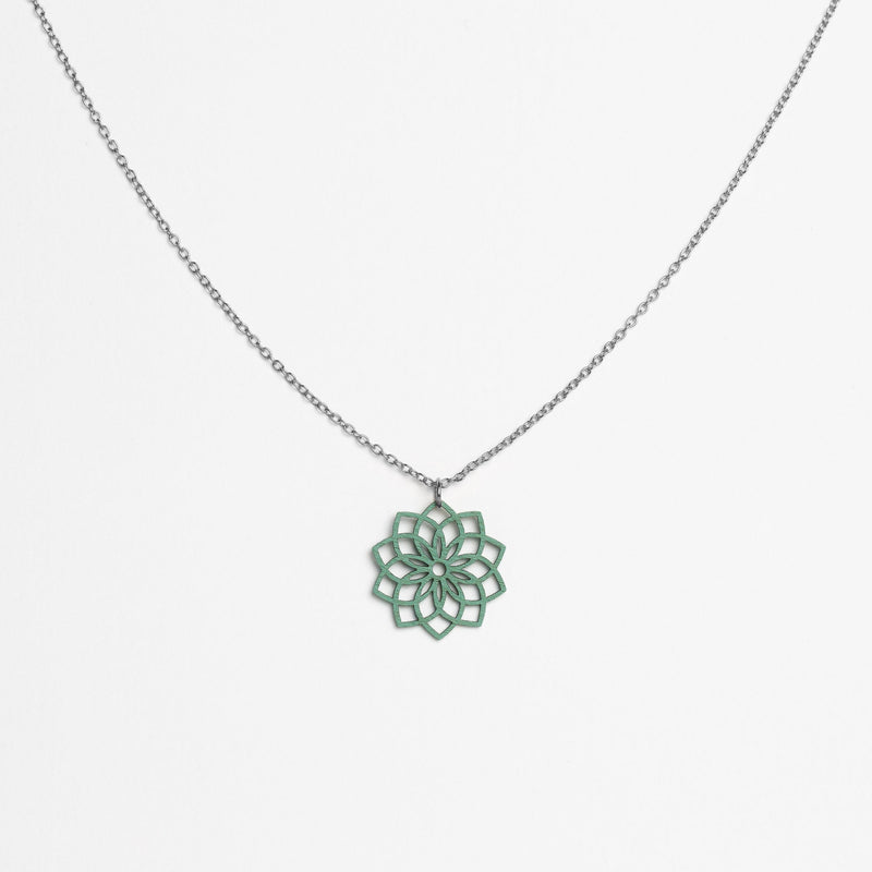 "Mandala" Necklace Wooden Pendant - feather-light, hypoallergenic, sustainable — FEINFORMART