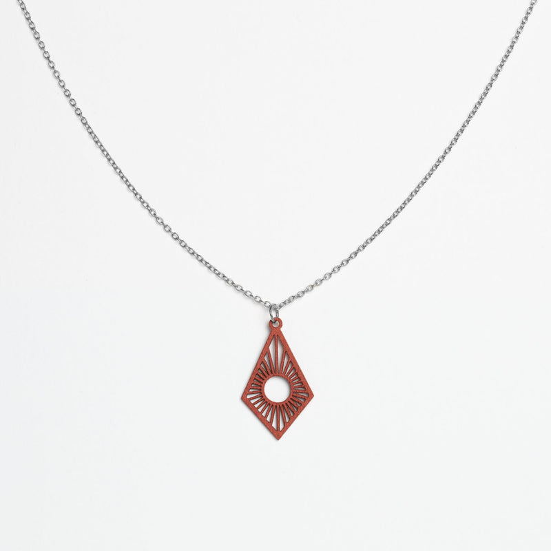 "Sunrise" Necklace with Wooden Pendant – Feather-light, Sustainable, Skin-friendly — FEINFORMART