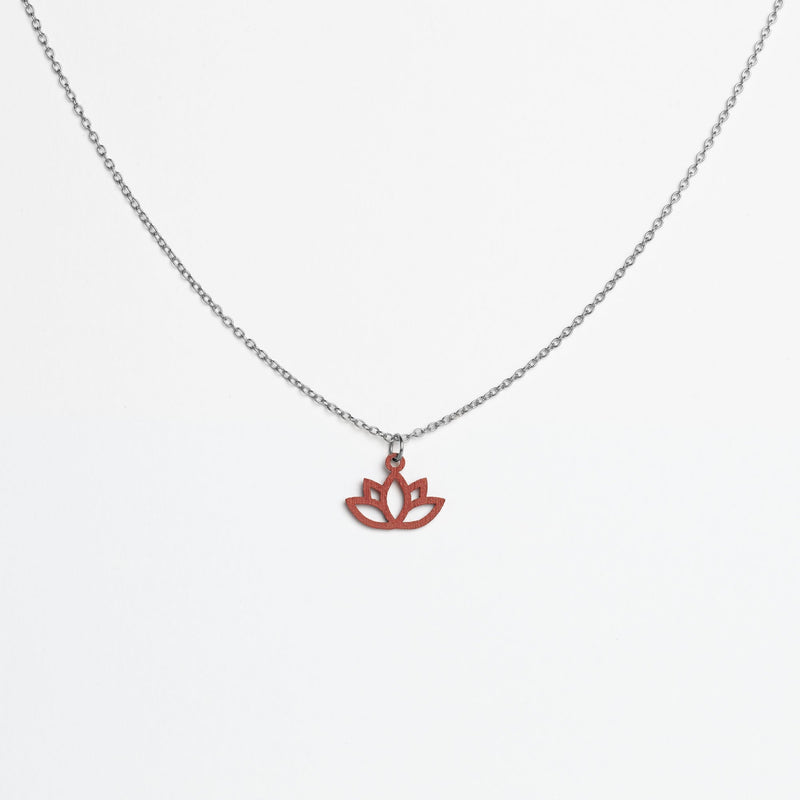 "Lotus" necklace wooden pendant – feather-light | sustainable | skin-friendly — FEINFORMART
