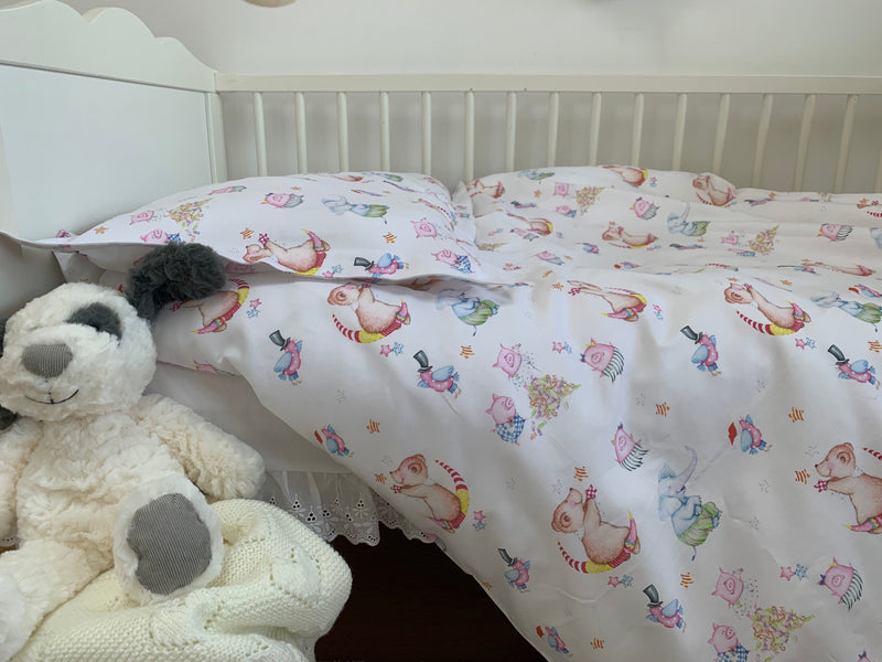 Kinderbettwäsche-Set Sweet Animal – 100 % Baumwolle, OEKO-TEX zertifiziert, Handgefertigt — von der Thannen Luxury Bedding
