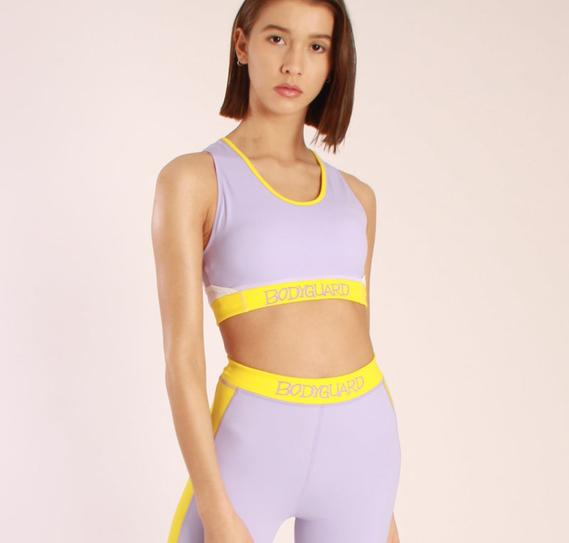 Sports Bra Eyemouth Lavendel – Unterbrustband, Mesh-Rückenteil, ECONYL® — BODY Guard Activewear