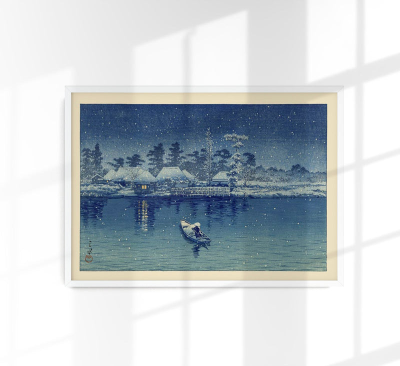 Japanese Fishermen by Hasui – Fine Art Poster Shin-Hanga Style UV-beständig — Patroa Studio