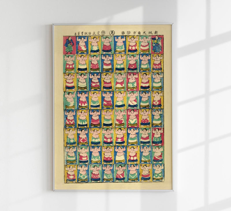 Sumo Wrestlers Chart Poster – Japanese Figure Illustration Patroa Studio — Patroa Studio