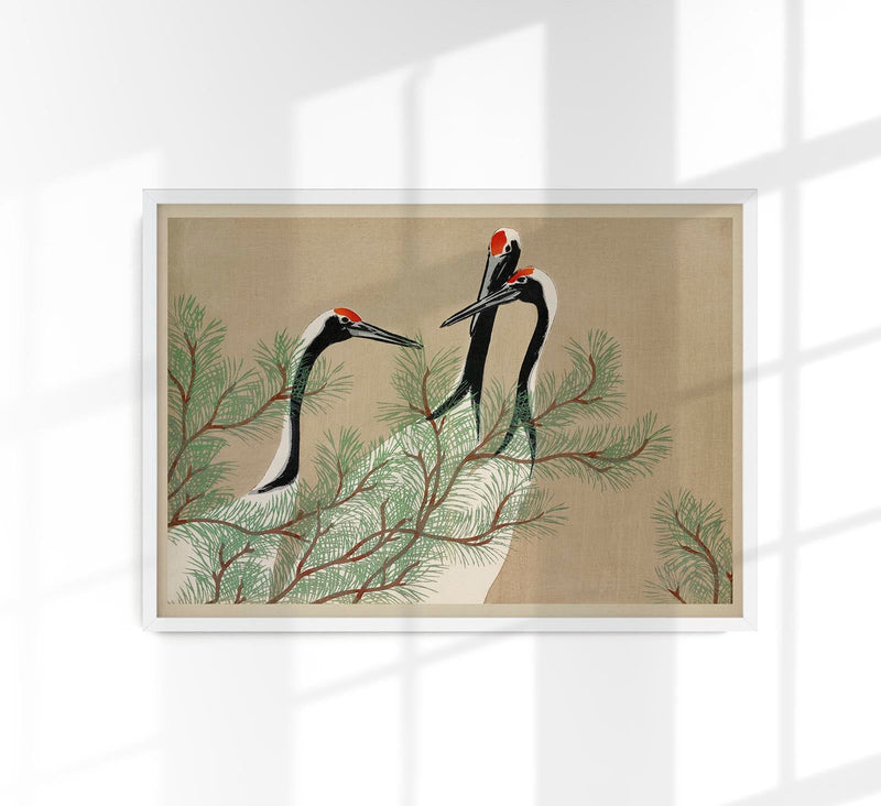 Cranes from Momoyogusa – Fine Art Print | Japanische Kunstposter — Patroa Studio