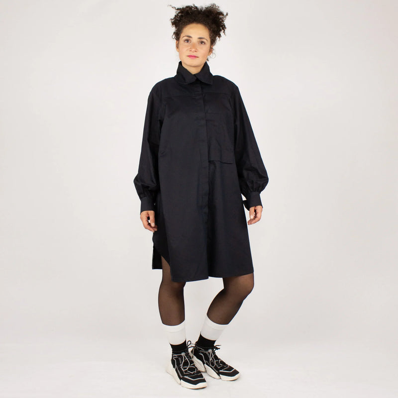 Shirt blouse NOBUO Dark – Cotton & Viscose, Deadstock, Berlin — KEIJN