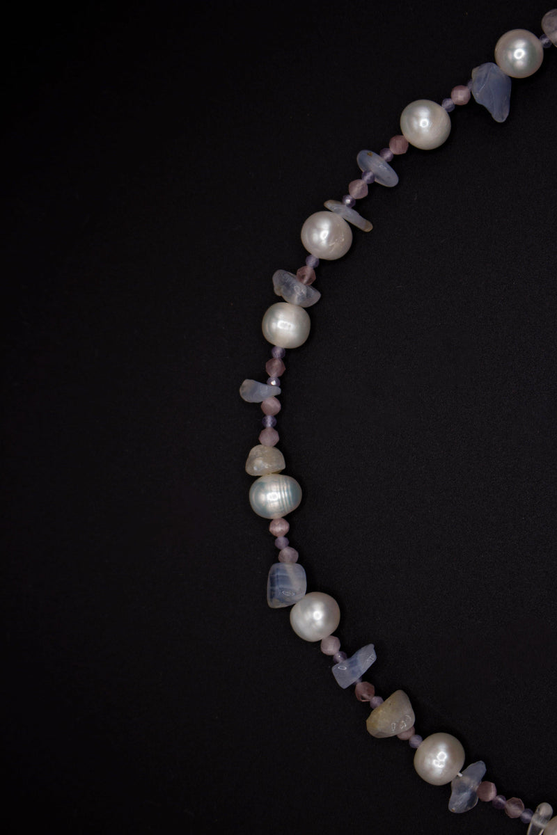 Violet Pearl Necklace – Handmade Freshwater & Natural Pearls — Soorbeet