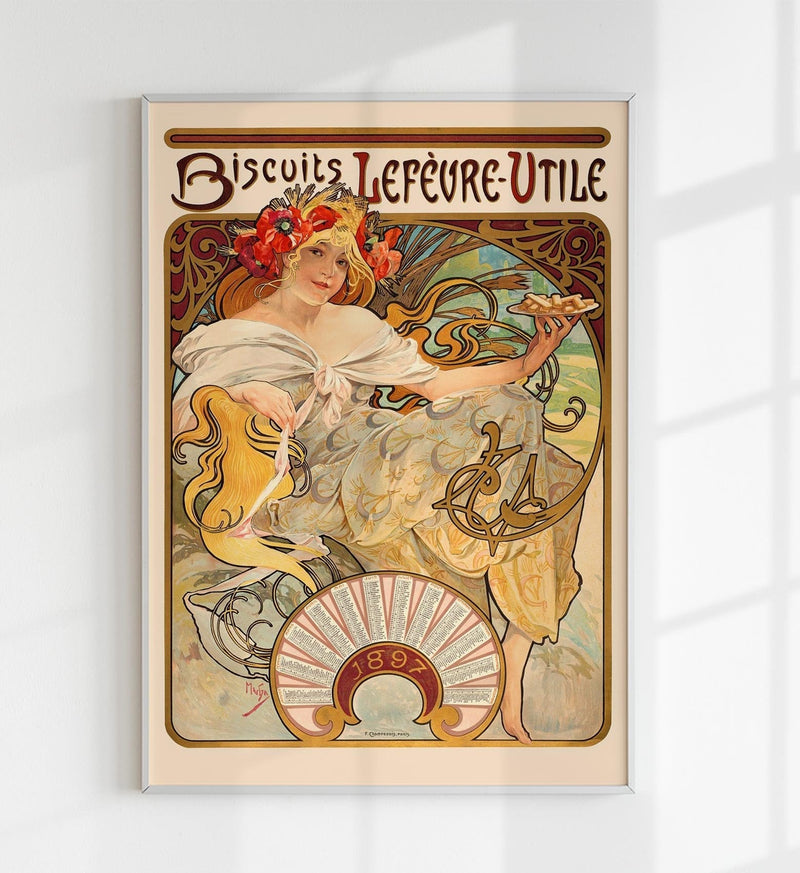 Biscuits Lefèvre Utile by Alphonse Mucha – Vintage Art Print — Patroa Studio