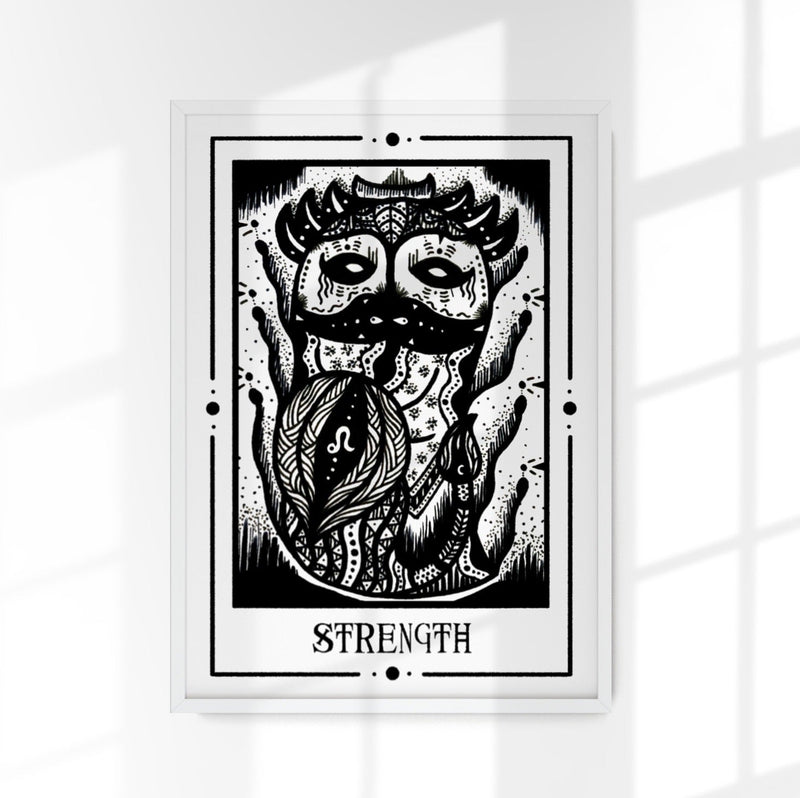 Strength Mystic Tarot by Tiny Mystic Creatures – Kunstdruck Poster — Patroa Studio