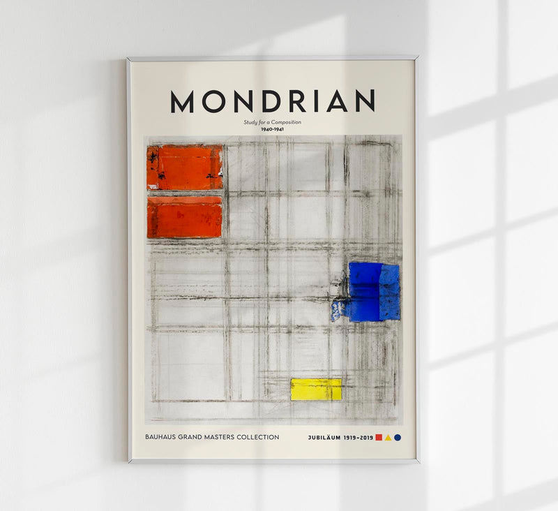 Study for a Composition By Piet Mondrian Exhibition Poster – Kunstdruck — Patroa Studio