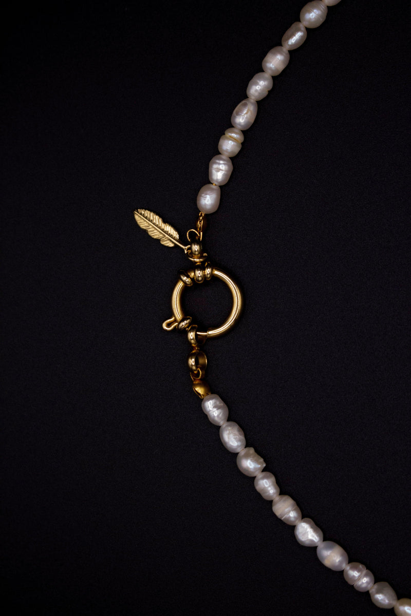 Nina Pearl Necklace - Freshwater Pearls Handmade Stainless Steel Clasp — Soorbeet