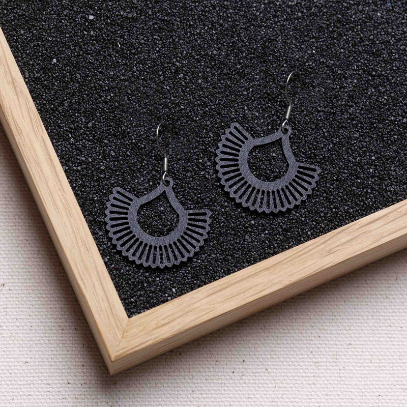 "Boho" Wooden Dangle Earrings – Feather-light & Hypoallergenic — FEINFORMART